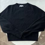 WHITE + WARREN 100% Cashmere Blouson Sleeve Crewneck Black Size Medium $445 Photo 4