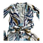 Bel Kazan Faye pant cream fleur pants and matching top Blue Photo 1