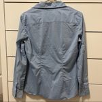 New York And Company  City Stretch Light Blue Button Down Blouse Photo 2
