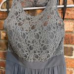 Bill Levkoff womens lace bodice chiffon skirt formal event dress gray 10 Photo 1