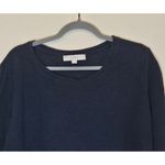 Loft Ann Taylor L Flowy Floral Back Sweater 3/4 Sleeve Rib Knit Mixed Media Photo 3