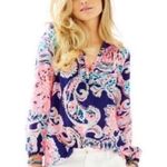 Lilly Pulitzer Elsa Pink Navy Pop Up For the Halibut Top Size XXS Photo 0