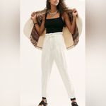 Free People Margate Pleated Trousers Paperbag Waist Pants Slouchy Boho Large Photo 3