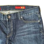 EXPRESS E2 Eva Full Leg Flared Jeans Size 31 Mid-Rise Stretch Dark Wash Denim Photo 5