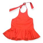 Free People  Womens Orange Printemps Peplum Top Photo 3