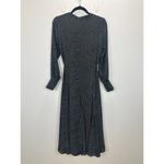 Madewell  Tie Waist Midi Dress Dot Black Long Sleeve A Line Godet Small NWT Photo 13