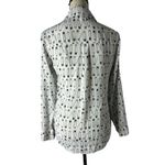 EXPRESS Portofino Shirt Womens S Slim Fit Safety Pin Print Button Up Blouse Top Photo 1