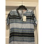 Vilagallo Sheath Shirt Dress Women’s Size 38 US 6 Blue Striped Preppy Classic Photo 1