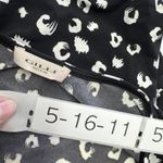 Gilli Dress Womens Small Black White Leopard Print Fit Flare Short Sleeve USA Photo 2