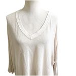Garnet Hill Women’s 100% Organic Linen Tunic Size Medium V- Neck Light Beige Photo 4