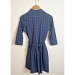 Lands' End  Canvas Plaid Shirt Dress Sz 2 Blue Green Button Up Long Sleeve Photo 5