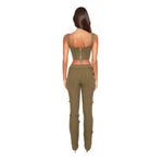Danielle Guizio NWT Danielle Guizo Olive Green Knit Crop Top Corset Photo 3