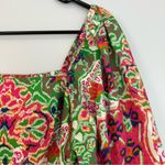 Cleobella Nadine Mini Dress Colorful Pink/Green Puff Shoulder Panama Print Med Photo 5