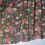 Loft  Green Floral Maxi Midi Skirt Button Front Pull On Large Photo 3