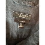 Talbots Pure Irish 100% Linen Button Down Shirt Black Roll Tab Sleeve Womens XL Photo 7