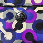 Coach  Alex Swingpack Satin Fabric Black Patent Leather Purse Photo 2