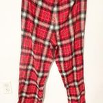 Victoria's Secret  Size Large Red Plaid Wide Leg Pajama Sleep Pants Photo 3