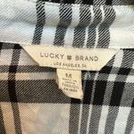 Lucky Brand | Black & White Toni Belted Plaid Button Down Shirt Dress Size M Photo 4