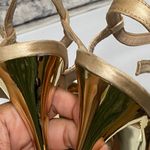 BCBG Satin and Gem Stiletto Heels in Gold Size 9 B Photo 6