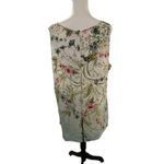 Rose + Olive  Women's Sleeveless Top White Blue Pink Floral 2X Photo 2