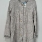 J. McLaughlin Womens Nan Cardigan Sweater XS Gray Tweed Fringe Button Jacket NEW Photo 0
