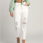 Levi's NWT 501’s White Distressed High Rise Raw Hem Straight Leg Denim Jeans Photo 1