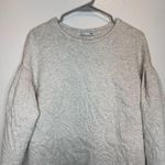 ZARA  Quilted Shimmer Sweatshirt Dress Balloon Sleeves Gray to Silver Size Small Photo 2