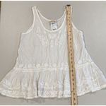 Raga NEW Anthropologie Tank Top Womens Small 100% Cotton Embroidered Sheer Cottage Photo 3