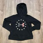 Under Armour Hoodie Women’s Medium Black Sweatshirt Sweater High Neck Flag USA Photo 0