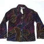 Chico's Chico’s Rainbow Image Embroidered Market Day Velour Jacket Blazer Women’s Size 0 Photo 0