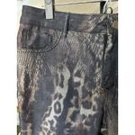 Frank Lyman Reversible Jeans Women's XL Animal Print Snake Leopard Pants Stretch Photo 2