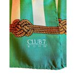 VTG CLUB 7 ECHO Green Striped Silk Scarf 52"x10" Rectangle Photo 1