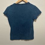 Gildan  Y2K Women's Navy Baby Tee with Red Floral Design Estimated Small/ Medium Photo 1