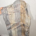 infinity Unbranded Gray & Tan Crochet Textured Scarf Photo 2