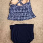 Lands’ End Women’s 2 Piece Patterned Tankini High Waist Bottom Swim Suit Set Blue Size 20W Photo 4