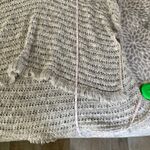 Gray Gypsy Knit Fringe Poncho Sweater size Small Oversized Gray Boho Chic Indie Photo 6