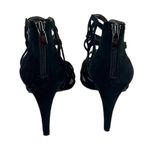 Kelly & Katie Cage Heels 4” Pumps Sandals Heel Zip Black Suede Women’s Size 7.5M Photo 5