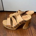 Bongo Vintage 1990s  Wooden Leather Sandals Size 7.5 Photo 2