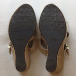 UGG  Strappy Buckle Suede Espadrille Wedge Platform Sandals 6.5 Beige Photo 6
