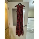 Johnny Was Bias Dress Slip Bobcat Forest Red Floral Maxi Silk Blend Size Medium Photo 6