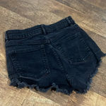 ZARA  Black denim Jean short shorts black distressed denim Photo 6