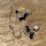 Onyx Dalmatian Jasper & Black  925 Sterling Silver Cluster Drop Dangle Earrings Photo 3