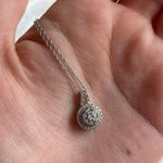 Sterling Silver Diamond Pendant Necklace Photo 3