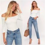 Lulus LULU’S Like A Bird White Off The Shoulder Bodysuit Photo 1