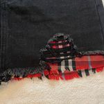 superdown Mini Skirt Black Denim Red Plaid Distressed Womens Sz Sm NWOT Photo 1