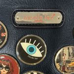 Nicole Lee Black Crossbody Bag with Gold Chain and Decorative Patches Photo 5