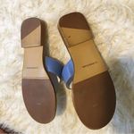 Lands' End Blue & White Dressy Flip Flop Sandals Photo 3