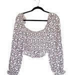 ASTR NWT the Label Floral Print Long Sleeve Crop Corset Top Cream Mauve Photo 2