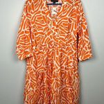 Rachel Zoe orange & white NWT faux wrap lightweight dress size small Photo 0