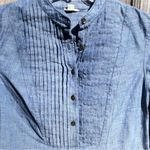 Fossil  | Blue Pleated Long Sleeve 100% Cotton Blouse Top XS Photo 1